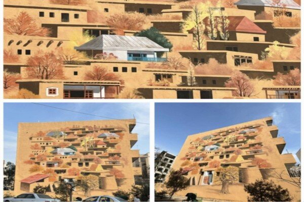 ‍ تابلوی روستا بر دیوار شهر تهران؛ اتمام نقاشی دیواری خیابان کردستان